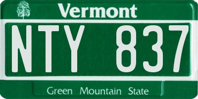 VT license plate NTY837