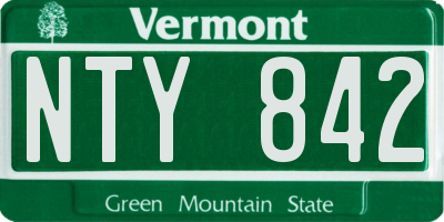 VT license plate NTY842