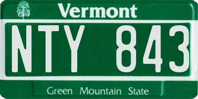 VT license plate NTY843
