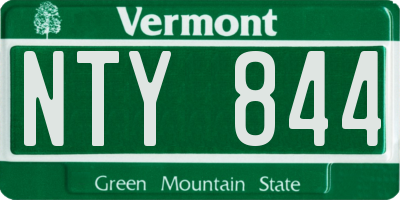 VT license plate NTY844