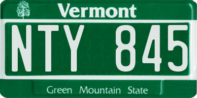 VT license plate NTY845
