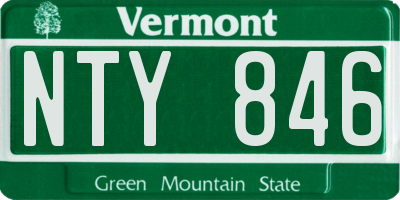 VT license plate NTY846
