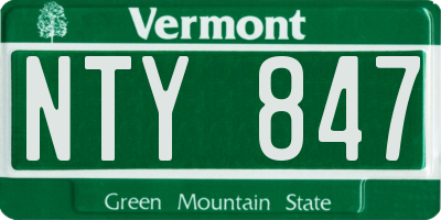 VT license plate NTY847