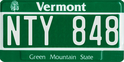 VT license plate NTY848