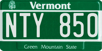 VT license plate NTY850