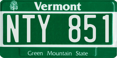 VT license plate NTY851