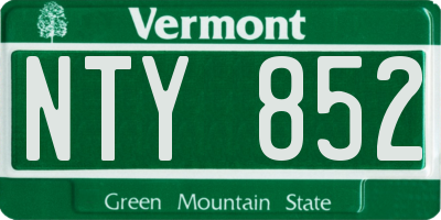 VT license plate NTY852