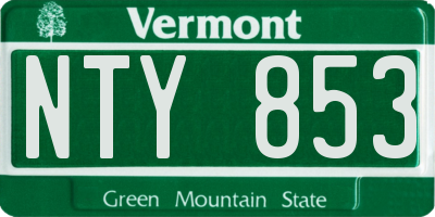 VT license plate NTY853