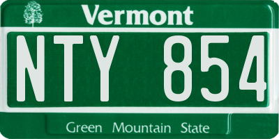 VT license plate NTY854