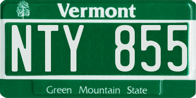 VT license plate NTY855