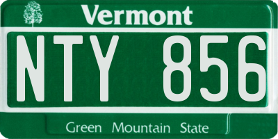 VT license plate NTY856