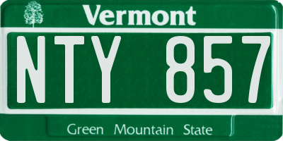 VT license plate NTY857