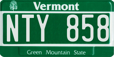 VT license plate NTY858