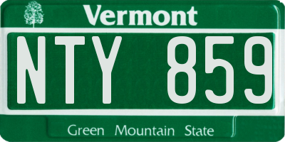 VT license plate NTY859