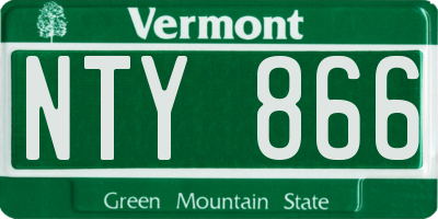 VT license plate NTY866