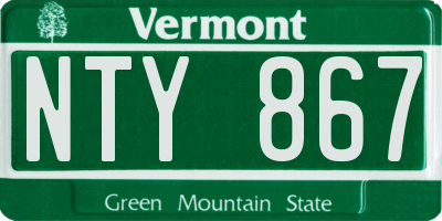 VT license plate NTY867