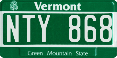 VT license plate NTY868