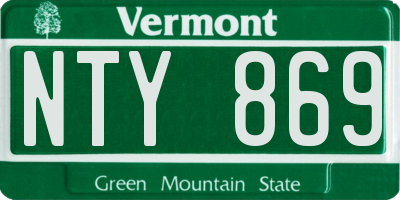 VT license plate NTY869
