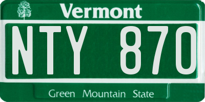 VT license plate NTY870