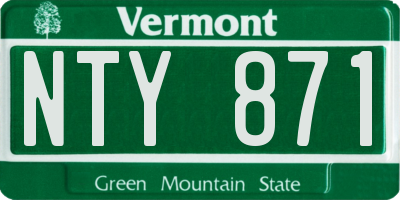 VT license plate NTY871