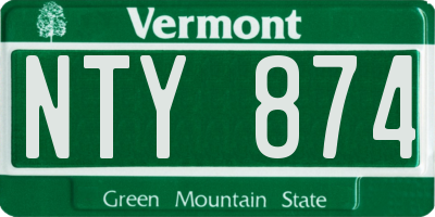 VT license plate NTY874