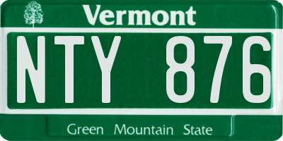 VT license plate NTY876