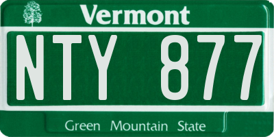 VT license plate NTY877