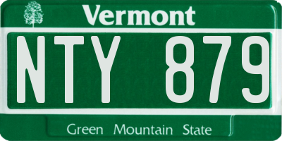VT license plate NTY879