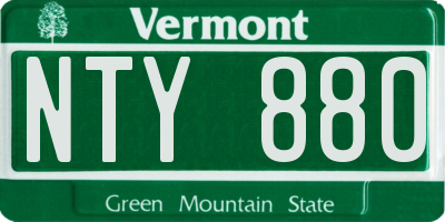 VT license plate NTY880