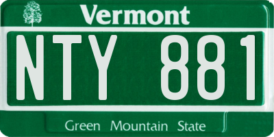 VT license plate NTY881