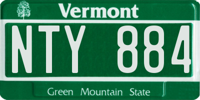 VT license plate NTY884