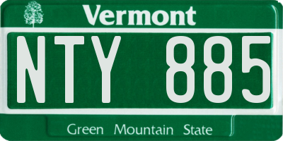 VT license plate NTY885