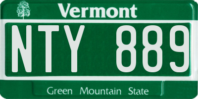 VT license plate NTY889