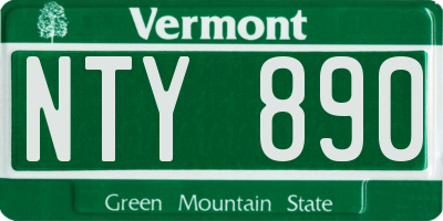 VT license plate NTY890