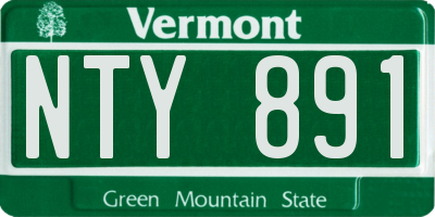 VT license plate NTY891