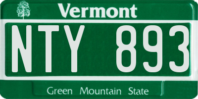 VT license plate NTY893