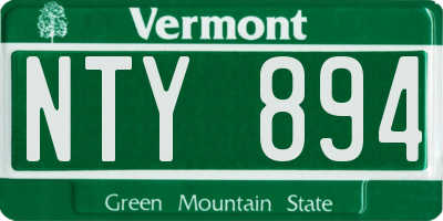 VT license plate NTY894