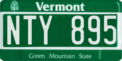 VT license plate NTY895