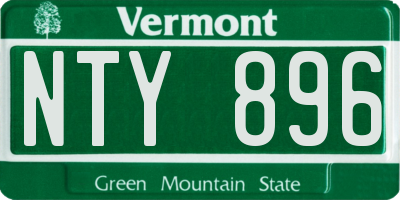 VT license plate NTY896