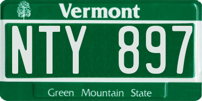 VT license plate NTY897