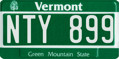 VT license plate NTY899