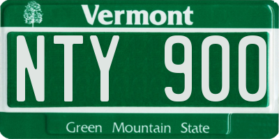 VT license plate NTY900