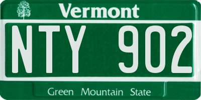 VT license plate NTY902