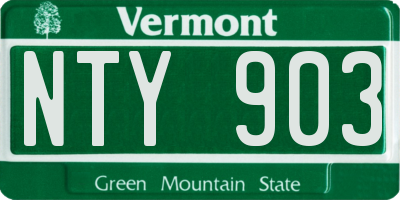 VT license plate NTY903
