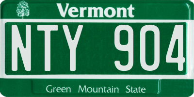 VT license plate NTY904