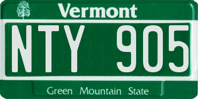 VT license plate NTY905