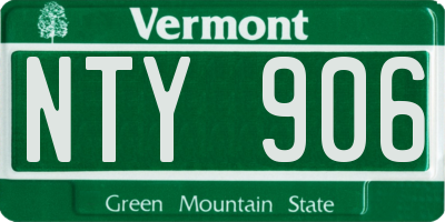 VT license plate NTY906