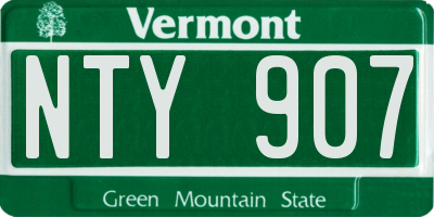 VT license plate NTY907