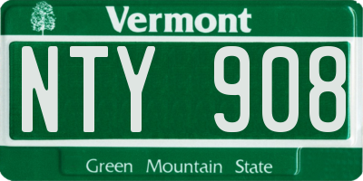 VT license plate NTY908