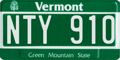 VT license plate NTY910